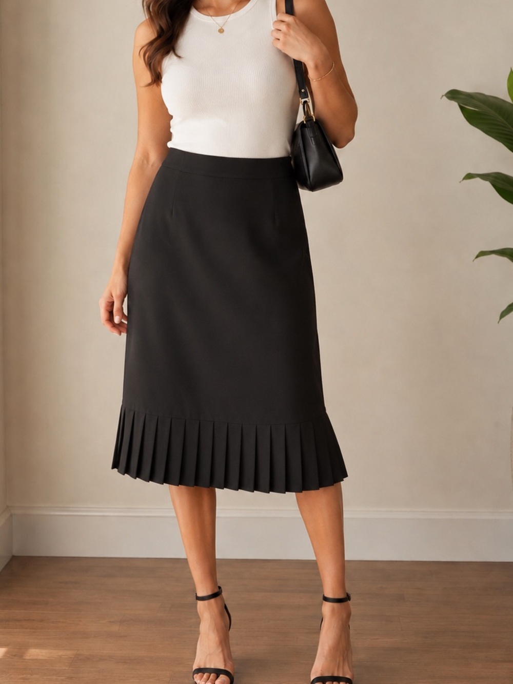 Premise Pleated Hem Skirt